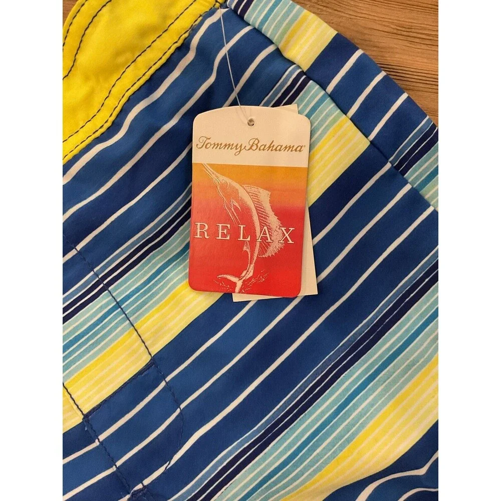 Tommy Bahama Boys Nautical Lined Swim Trunks Size‎ Youth Boys Large NWT